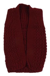 Vínová pletená vesta
