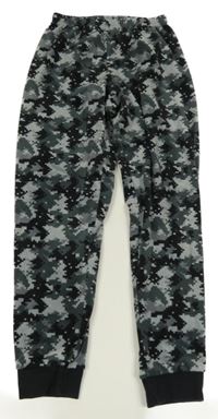 Sivo-čierne vzorované fleecové pyžamové nohavice C&A