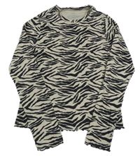 Černo-béžové vzorované crop triko M&S