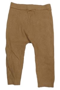 Hnedé pletené rebrované nohavice Next