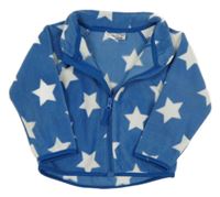 Modrá fleecová propnací mikina s bielými hviezdami Ergee