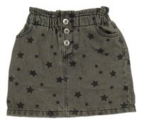 Sivá rifľová sukňa s hviezdami F&F