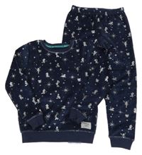 Tmavomodré plyšové pyžamo s Disney postavami George