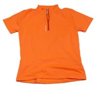 Neonově oranžové funkční cyklistické tričko Decathlon