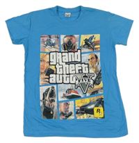 Modré tričko s potiskem - GTA