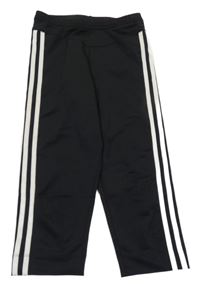 Černé sportovní crop legíny s pruhy 