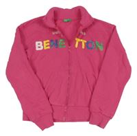 Ružová prepínaci mikina s logom Benetton