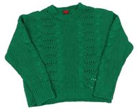 Zelený sveter s perforovaným vzorom S. Oliver