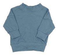 Modrá rebrovaná mikina