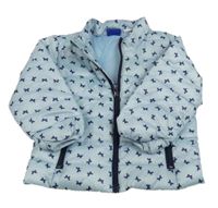 Svetlomodrá šušťáková zateplená bunda s motýlikmi Lupilu