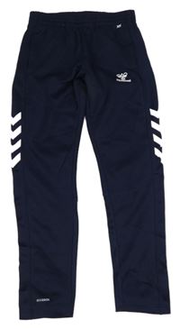 Tmavomodré sportovní tepláky se šipkami Hummel