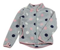 Sivo-farebná bodkovaná á fleecová prepínaci mikina