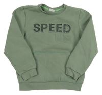 Zelená mikina s 3D nápisem S. Oliver