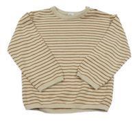 Béžovo-hnedý pruhovaný sveter H&M