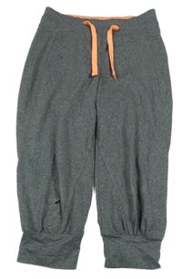 Sivé melírované crop športové tepláky Pocopiano