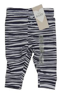 Nové - Tmavomodro-svetlomodré pruhované legíny M&S