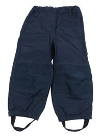 Tmavomodré šusťákové podšité kalhoty 