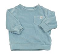 Svetlomodrá plyšová mikina