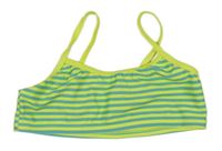 Neónově žlto-modrá pruhovaná plavková lambáda Alive