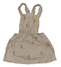 Béžové na traké kvetované na traké šaty s všitým body H&M