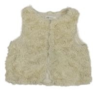 Smetanová kožešinová podšitá vesta H&M