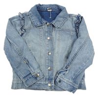 Světlemodrá riflová bunda s volánky Tu