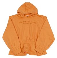 Oranžová mikina s nápismi a kapucňou River Island