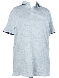 Pánske bielo-modré melírované polo tričko Primark