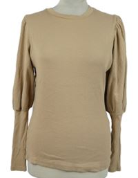 Dámske béžové rebrované tričko Primark