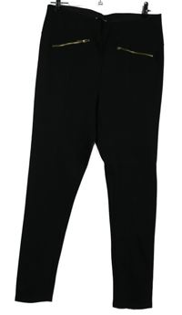 Dámské černé tregíny se zipy Sinsay 