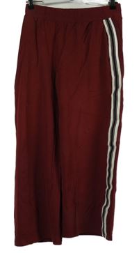 Dámske vínové teplákové nohavice s pruhmi Papaya