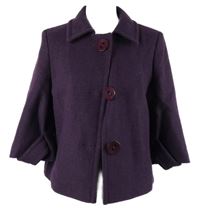 Dámský fialový vlněný kabátek 