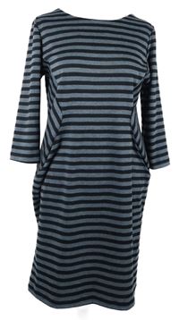 Dámské tmavomodro-černé pruhované šaty Pomodoro 