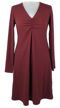 Nové - Dámské vínové žebrované šaty Papaya 