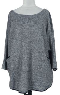 Dámsky sivý melírovaný sveter