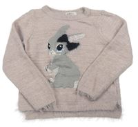 Svetloružový sveter s králikom H&M