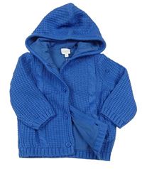 Modrý podšitý prepínaci sveter s kapucňou Bluezoo