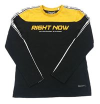 Žlto-čierne tričko s nápisom C&A
