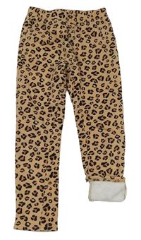 Béžové zateplené tregíny s leopardím vzorom Y.F.K.
