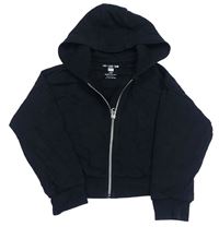 Černá propínací crop mikina s kapucí F&F