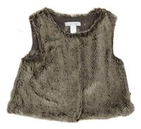 Hnedá kožušinová vesta Obaibi