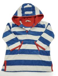 Modro-biely pruhovaný froté župan s kapucňou John Lewis