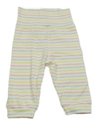 Bílo-barevné pruhované lehké tepláky ERgee