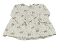 Biele šaty so srdiečkami a mašľami H&M