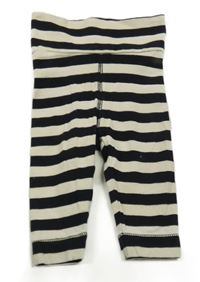 Čierno-smotanové pruhované legíny H&M