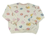 Smotanová vzorovaná mikina s medvedíkmi a dúhou George