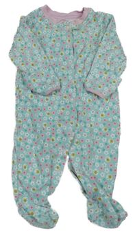 Mintový overal s kvetinami a včelami