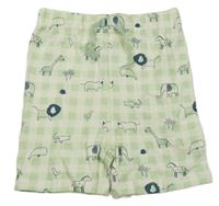 Zeleno-biele kockované kraťasy so zvieratkami George