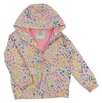 Bílá vzorovaná šusťáková jarní bunda s květinami George