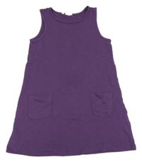 Slivkové na traké teplákové šaty s vreckami H&M